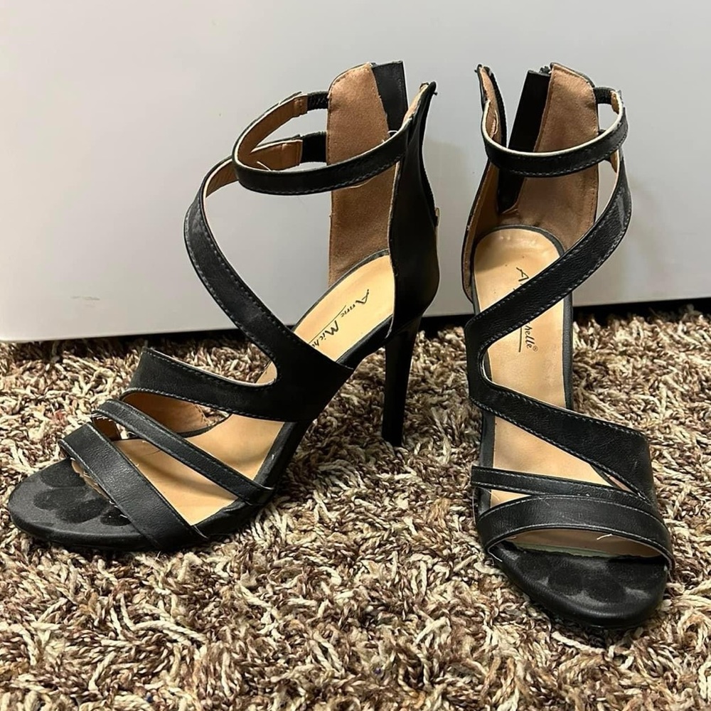 Black strappy heels